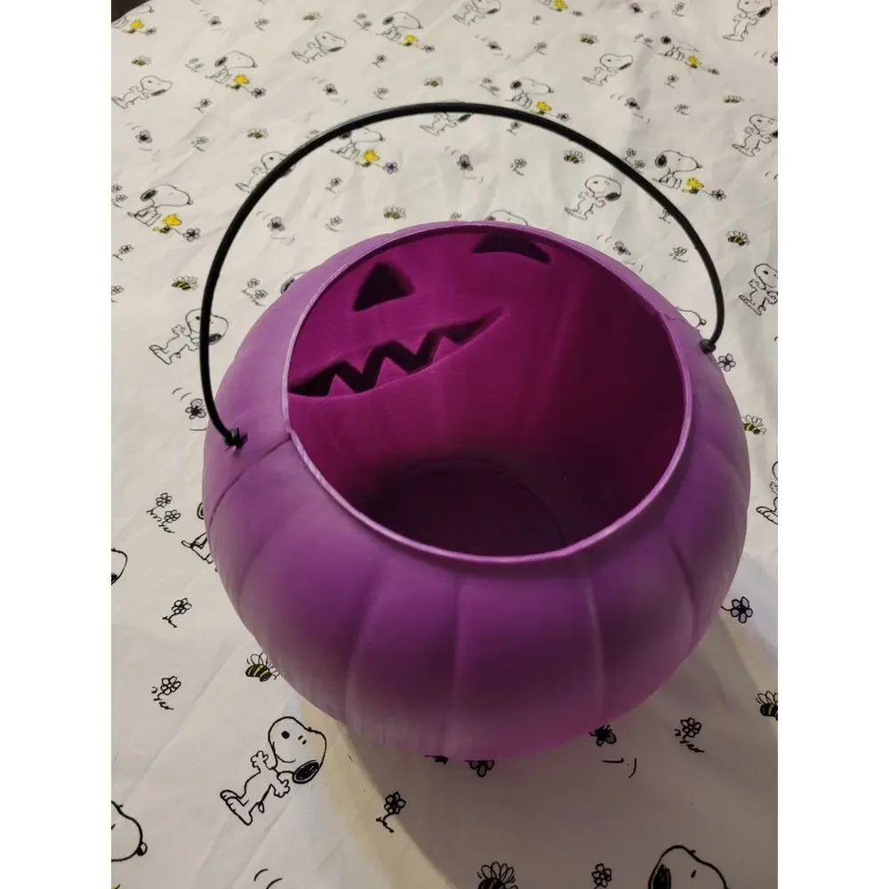 Halloween General Foam Purple Pumpkin Trick Or Treat Candy Bucket Jack o Lantern